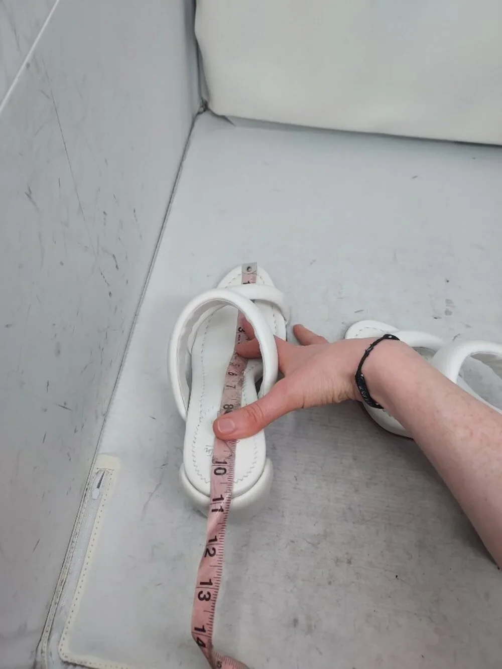 CHRISTIAN LOUBOUTIN White Inflama Sab Black Block Heel Sandal - Picture 12 of 13